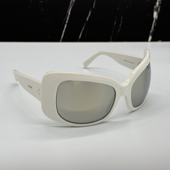 NEW CELINE CL40244I 25C, WOMEN CELINE WHITE OVERSIZED SUNGLASSES - Picture 1 of 9